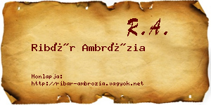 Ribár Ambrózia névjegykártya